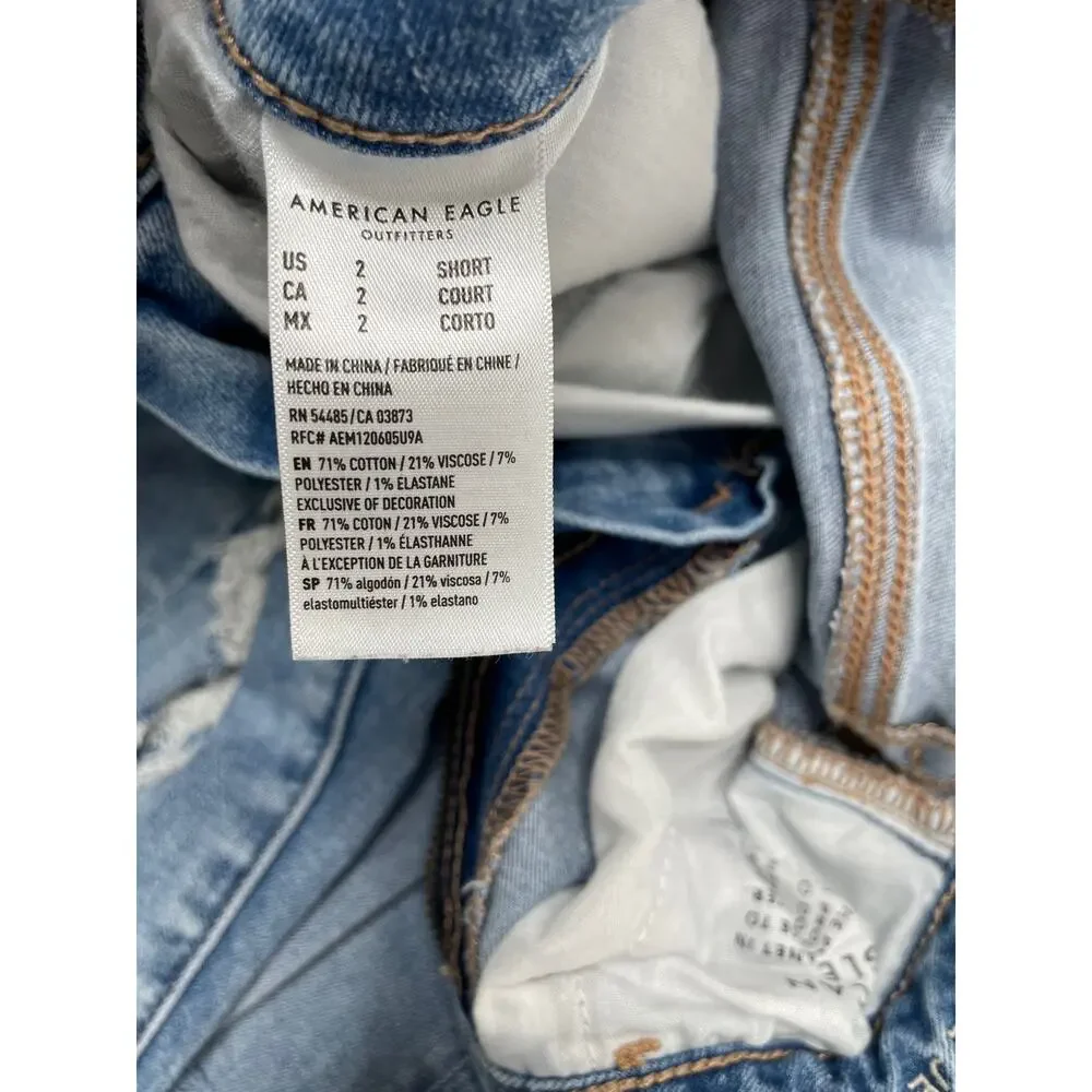 American Eagle Next Level Stretch Distressed Super‎ High Rise Jegging 2 Short